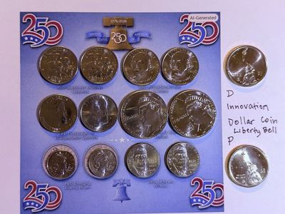US 250th Semiquincentennial 1776-2026 14 Coin Set - Quarters, Dollars, Dimes & Nickels BONUS Liberty 2026 Dollars