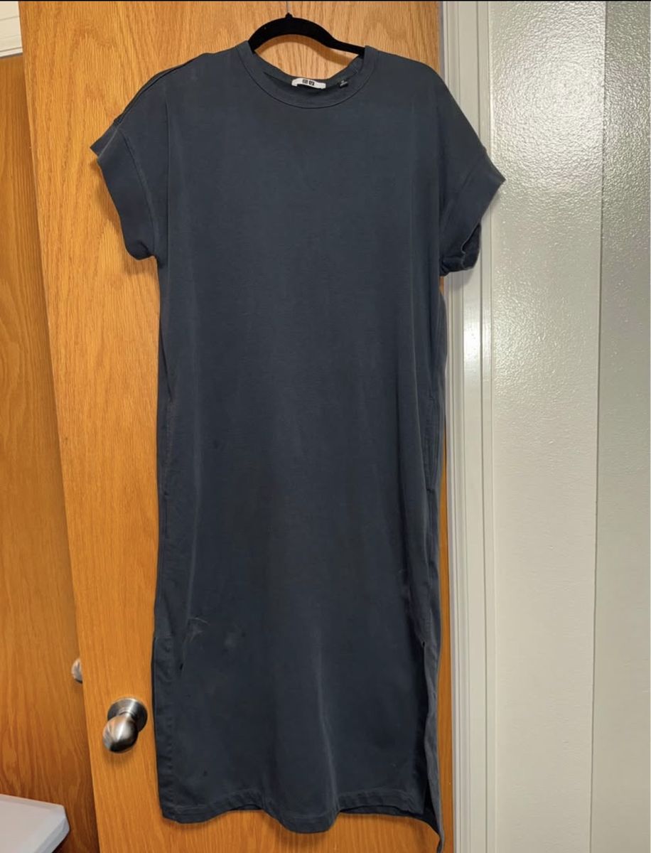 UNIQLO U Women's Short Sleeve T-Shirt Dress Dark Gray XS