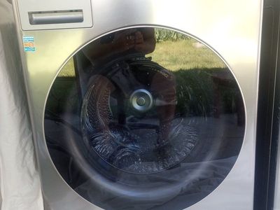 LG 27" Washer/Dryer Combo, ThinQ, Stackable Front Load, Dark tint Stainless Steel