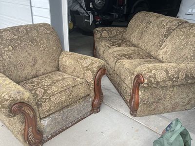 Solid well made chair and matching couch $100 for the set!
