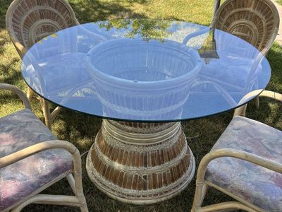 Ratran Wicker Dining Set With 4 Chairs