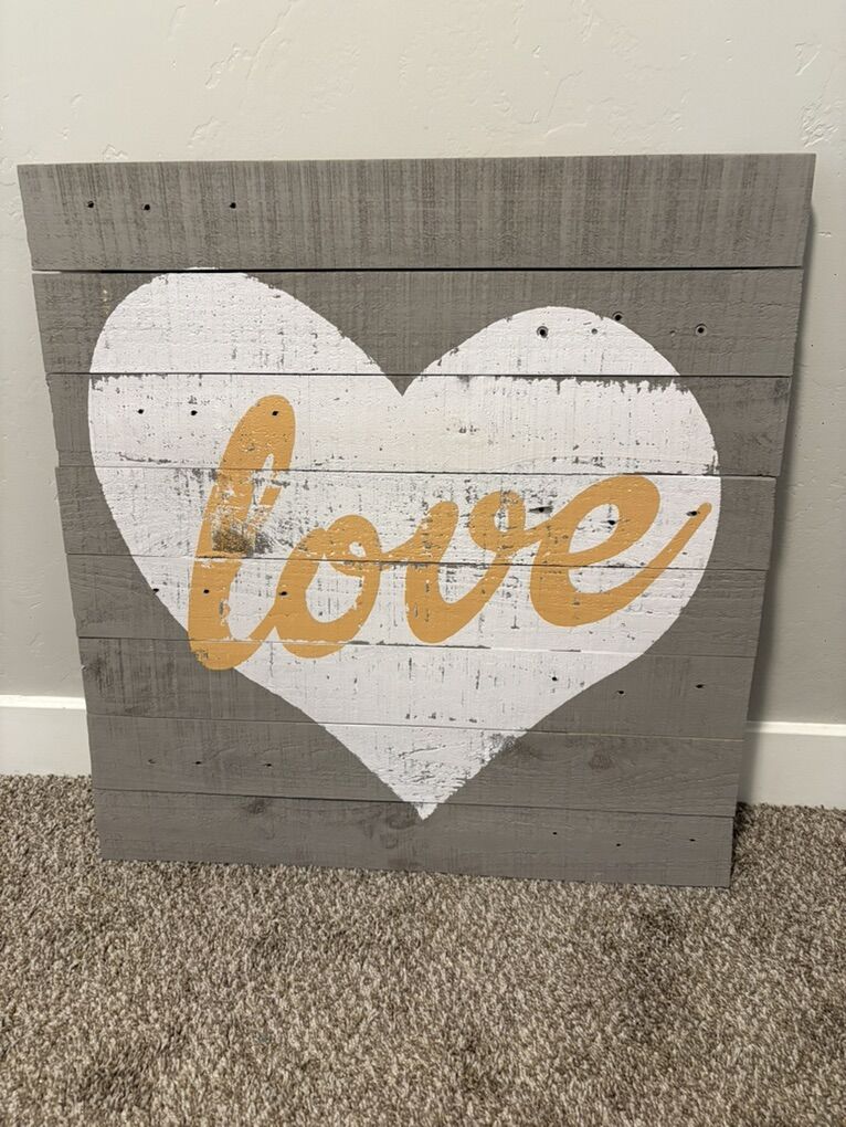Wood Love Sign