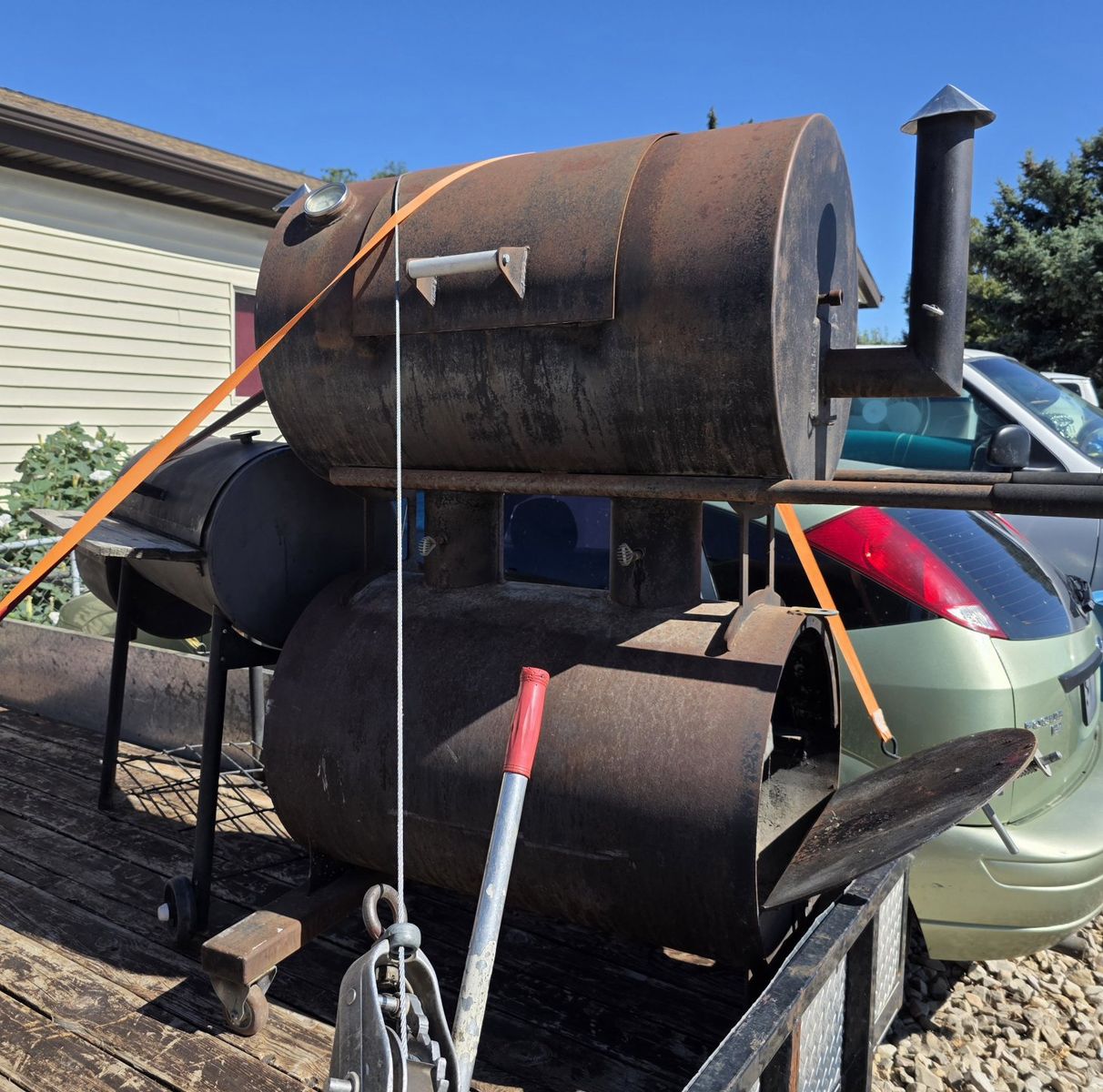 Commercial grillLarge Heavy-Duty Offset Smoker BBQ Grill for Outdoor Cooking Start your own business