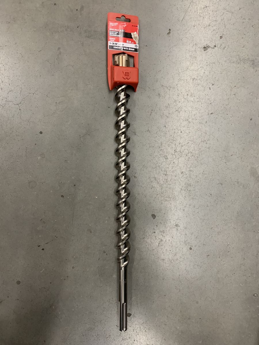 Milwaukee 1-3/8 in. x 23 in. 4-Cutter SDS-MAX Carbide Drill Bit