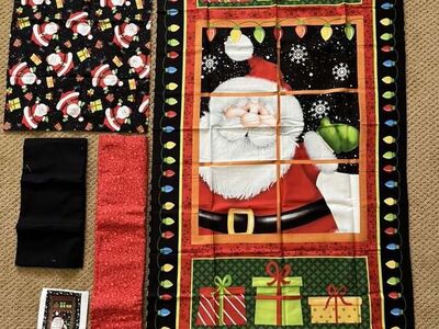 Christmas Quilt Kit- Complete Kit with the Back and Binding - Jolly Ole Saint Nick