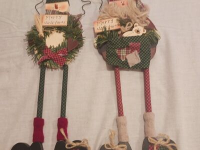 Pencil leg Christmas decorations with hangers