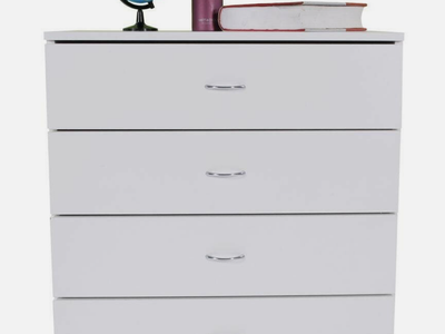 NEW White Dresser With 4 Drawers Storage Cabinet Organizer for Bedroom Simple Dresser Drawers