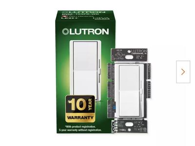 Lutron DVCL-153PH LED+ Diva Dimmer Light Switch for Dimmable Bulbs, White (2-Pack)
