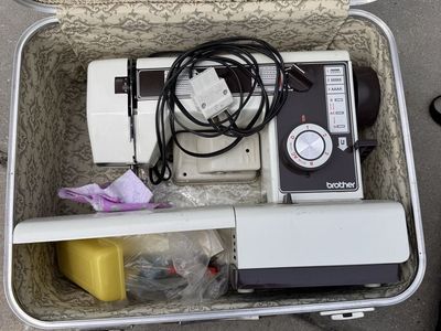 Vintage Brother Electric Sewing Machine with Carrying Case and Accessories