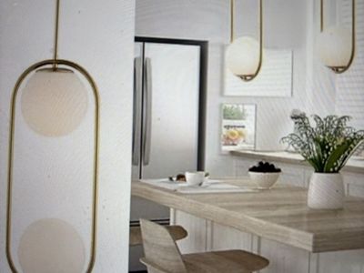 @ SeeU Modern Pendant Lighting Mid Century 2 Globe Pendant Light Fixture Gold