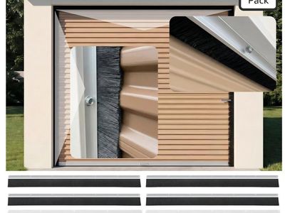 30 FT Garage Door Brush Seal Kit for 10'W X 10'H Doors, 2" High-Density Nylon Bristle with Pre-Drilled Aluminum Track, Complete