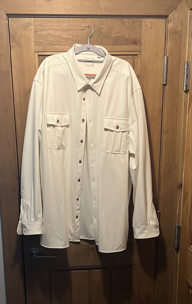 Men's 4XL Mixed Shirt Lot - White, Black, Red Button-Ups & Navy Polo, Short & Long Sleeve