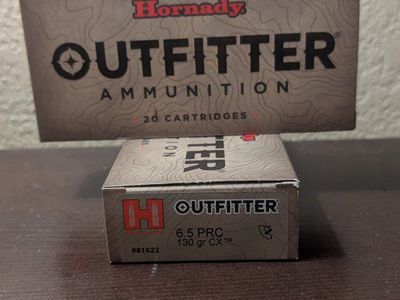 Hornady Outfitter 6.5 PRC 130 gr CX Ammunition - 20 Cartridges, Certified Non-Lead