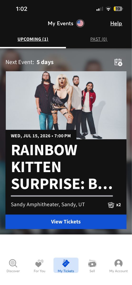 Rainbow Kitten Surprise Concert Tickets - Sandy Amphitheater - July 15, 2026 OBO