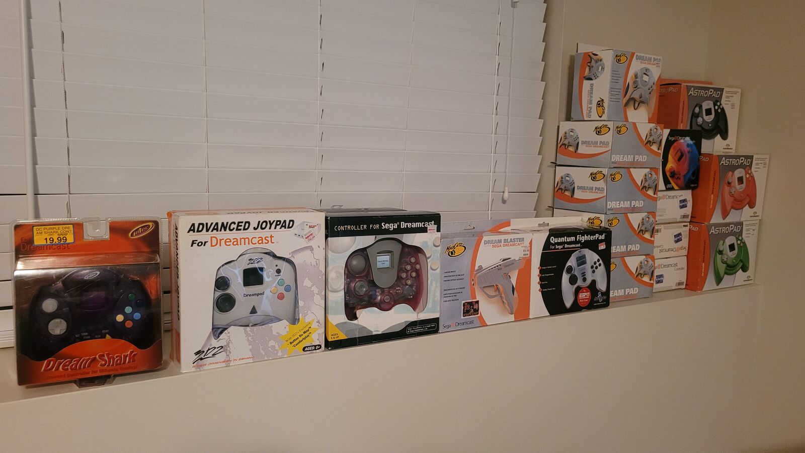 many NEW IN BOX Vintage 1999 - 2001 SEGA Compatible Dreamcast Controllers...