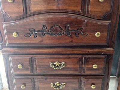 Traditional 5 Drawer Dresser Cabinet Storage Wood