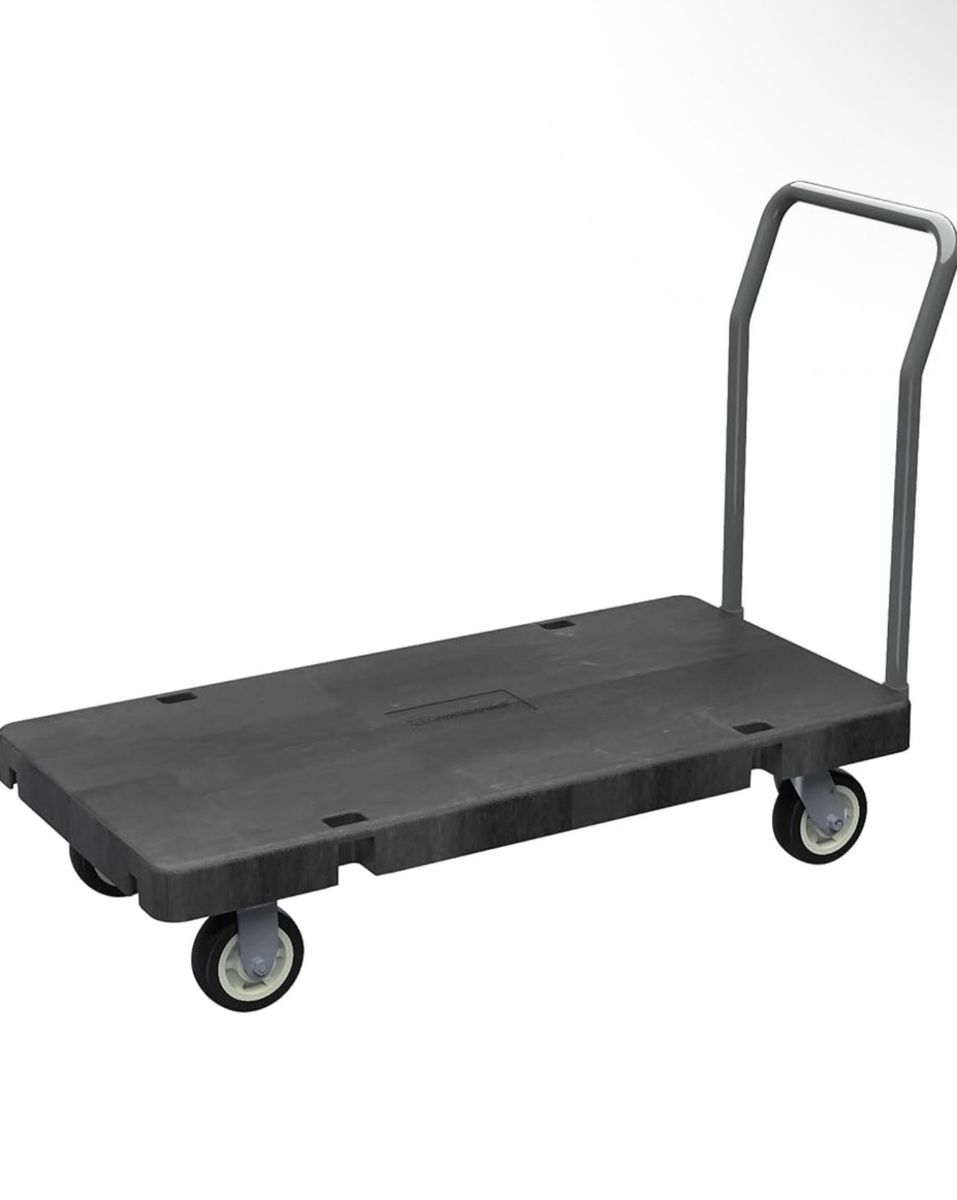Akro-Mils Versa/Deck Push Dolly Cart with Wheels, Reinforced Plastic Platform Hand Truck retail $665