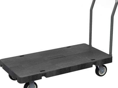 Akro-Mils Versa/Deck Push Dolly Cart with Wheels, Reinforced Plastic Platform Hand Truck retail $665