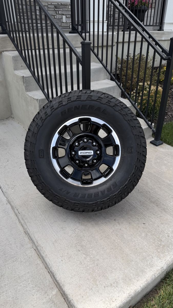 Ford F350 Tremor Rims and Tires 35/12.50R18 General Grabber ATx Load E Almost New