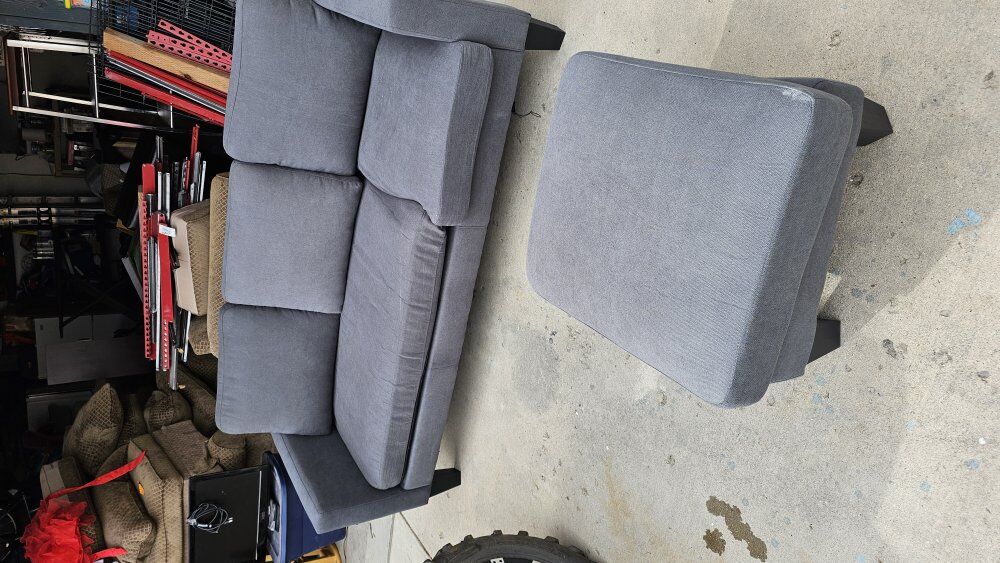 Small couch and ottoman