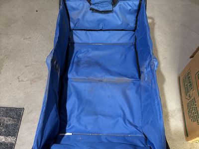 Blue Collapsible Folding Utility Wagon Cart with Handle - Heavy Duty, Portable