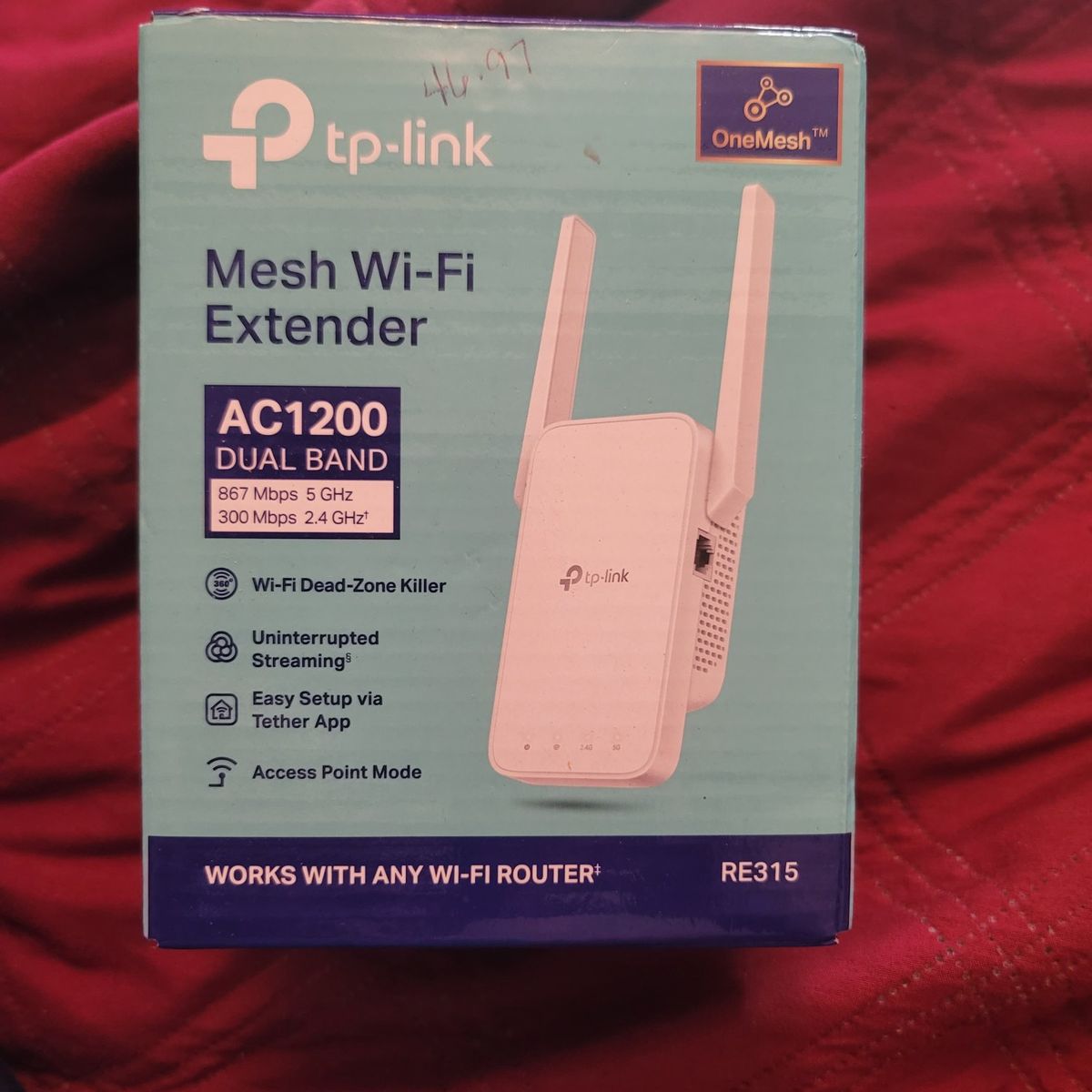 TP-Link RE315 AC1200 Dual Band Mesh Wi-Fi Extender OneMesh Wi-Fi Dead-Zone Killer