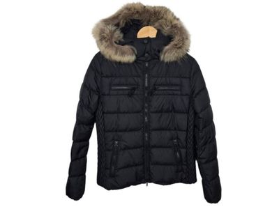 Bogner Fire + Ice Down Ski Jacket Removable Real Fur Trim Hood Black Women's 8