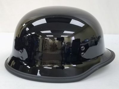 Highway 21 9MM German Beanie Motorcycle Riding Helmet (Gloss Black, X-Small) (77-1000XS-L-R3-S2)