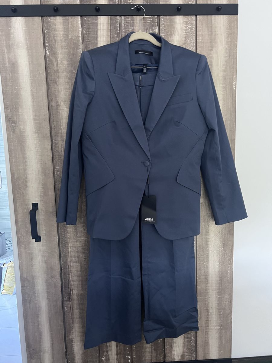 WHBM True Indigo Blue Blazer and Slacks