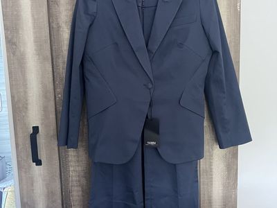 WHBM True Indigo Blue Blazer and Slacks