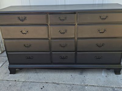 hardwood black 12 drawers dresser