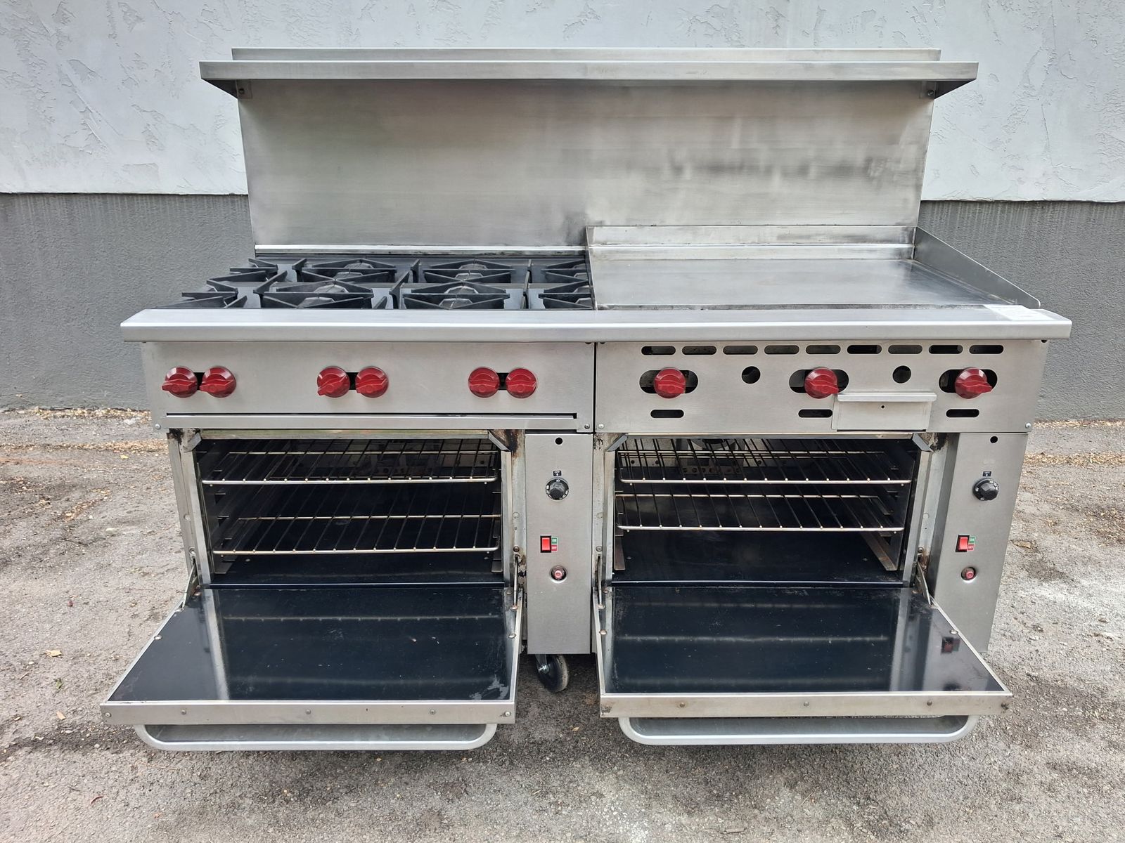 Vulcan Commercial 6 Burner Gas Range Stove with Double CONVECTION Oven & Griddle, Stainless Steel