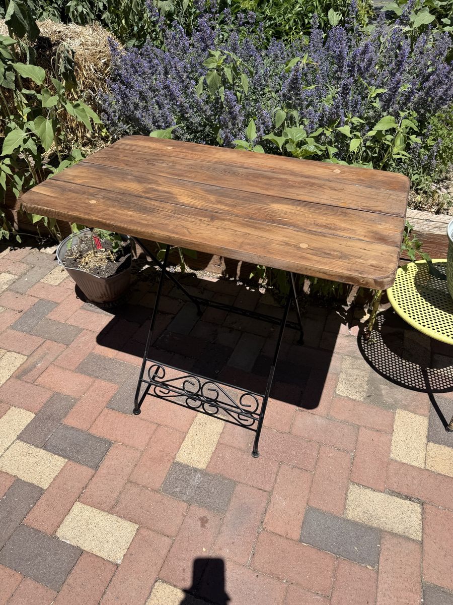 Wood Table w/Metal Legs