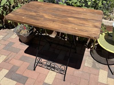 Wood Table w/Metal Legs