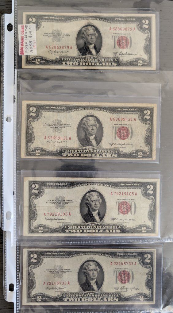 1953 Red Seal $2 Bills