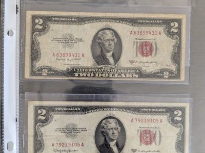 1953 Red Seal $2 Bills