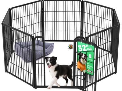 NEW FXW Homeplus Indoor Dog Playpen, Black, 32-in, 8-panel