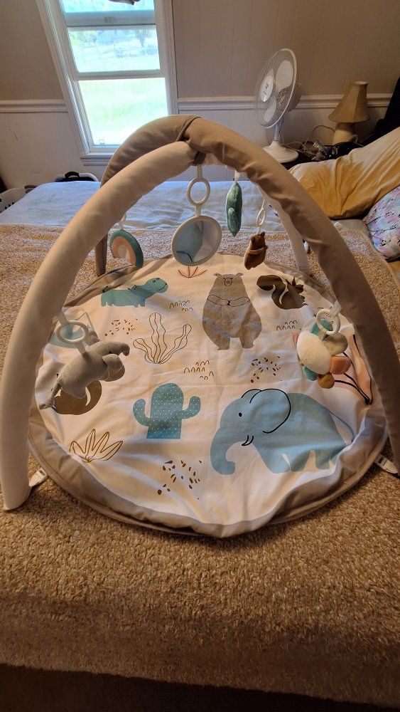 Baby Play Mat Activity Gym with Hanging Toys - Desert/Safari Theme