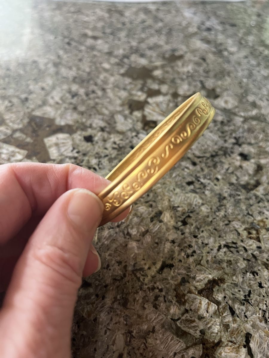 1950's Gold Colored Bangle/Bracelet - Made with a Gold Tone Metal - Vintage