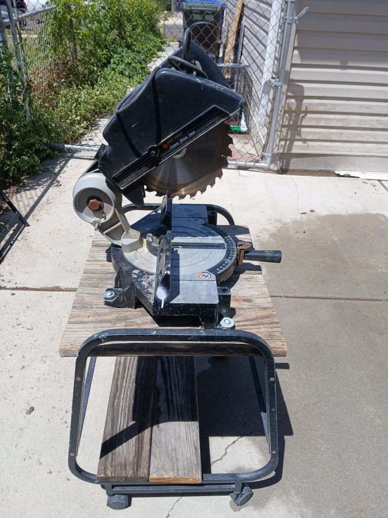 Black & Decker Miter Saw - Power Tool for Precision Cuts (Mounted on Cart)