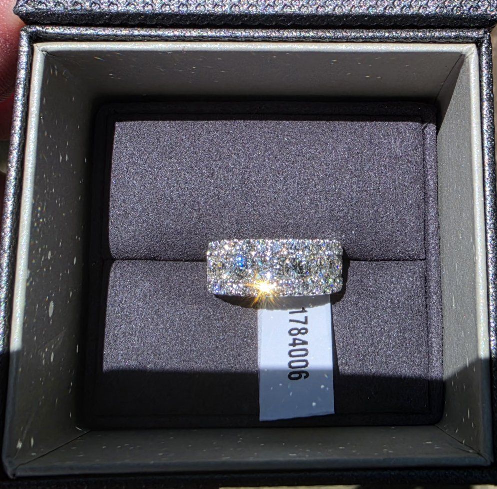 Costco Round Brilliant 3.00 ctw VS2 I Color Diamond Platinum Band Ring - Size 6