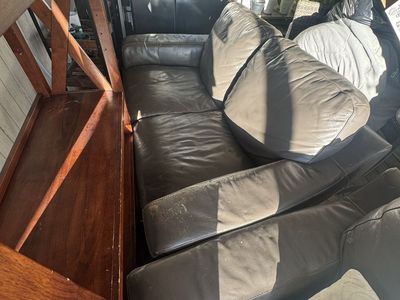 Dark Brown Leather Loveseat / Couch