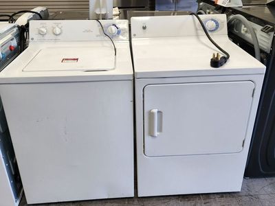 GE White Top Load Washer & Electric Dryer Set - Used