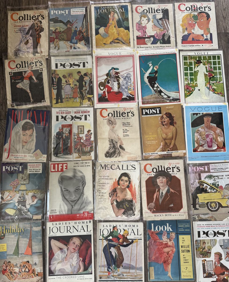 Antique VOGUE Fashion Magazines Estate Sale BOUNTIFUL 1930’s-1950’s