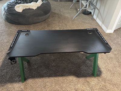 Green and black gaming desk 56x24