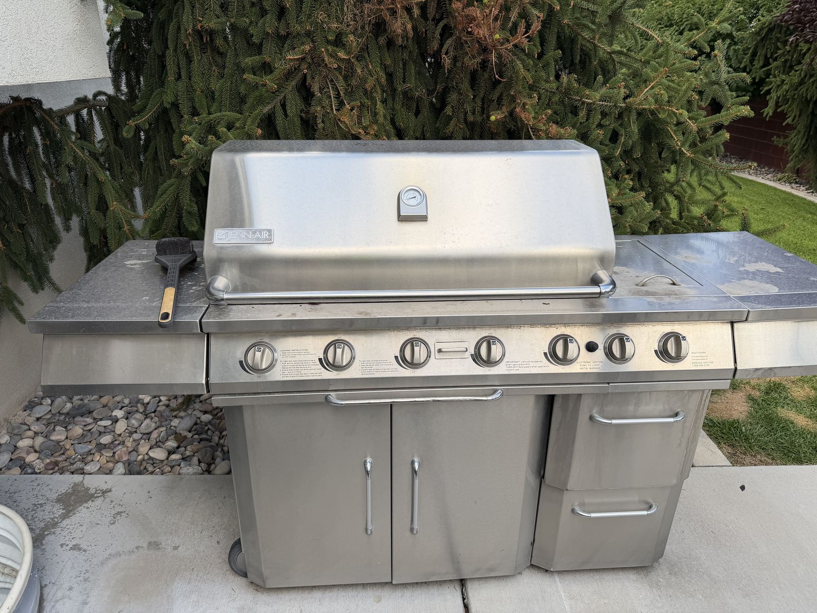 Jenn-Air Stainless Steel Propane Gas Grill with Storage Drawers & Side Burner