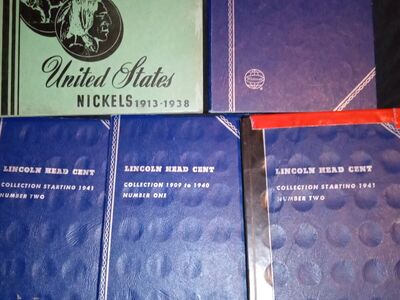Coin Collection, 5 books with coins