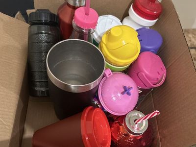 Box of water bottles