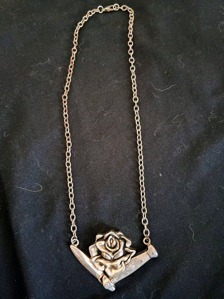 Rose & Dagger Pendant Necklace
