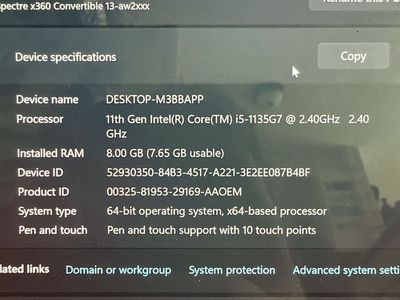 HP spectre x360 convertible 13-aw2xxx